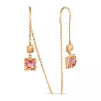 Серьги с фианитами Premium Линии Любви