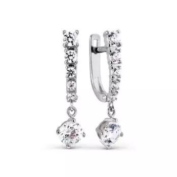 Серьги с фианитами Premium Линии Любви