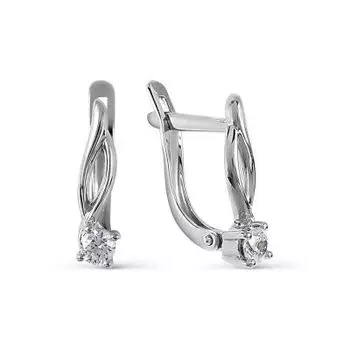 Серьги с фианитами Premium Линии Любви