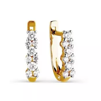 Серьги с фианитами Premium Линии Любви