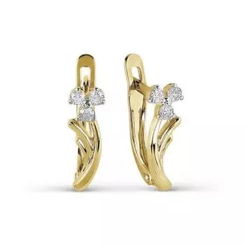 Серьги с фианитами Premium Линии Любви