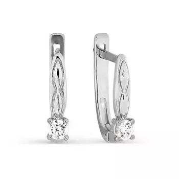 Серьги с фианитами Premium Линии Любви