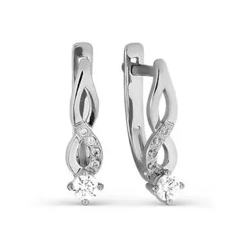 Серьги с фианитами Premium Линии Любви