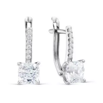 Серьги с фианитами Premium Линии Любви