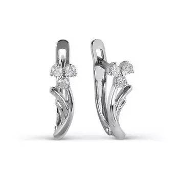 Серьги с фианитами Premium Линии Любви