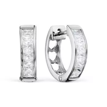 Серьги с фианитами Premium Линии Любви