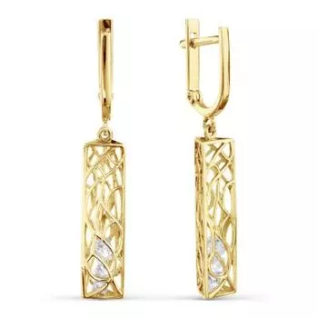 Серьги с фианитами Premium Линии Любви