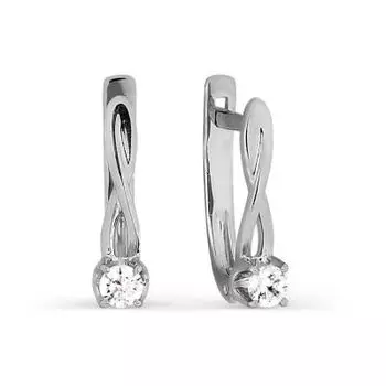 Серьги с фианитами Premium Линии Любви