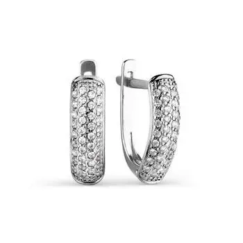 Серьги с фианитами Premium Линии Любви