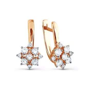 Серьги с фианитами Premium Линии Любви