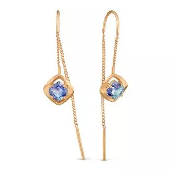 Серьги с фианитами Premiums Линии Любви