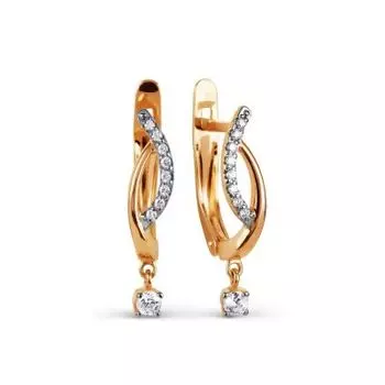 Серьги с фианитами Premium Линии Любви