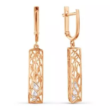 Серьги с фианитами Premium Линии Любви