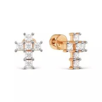 Серьги с фианитами Premium Линии Любви