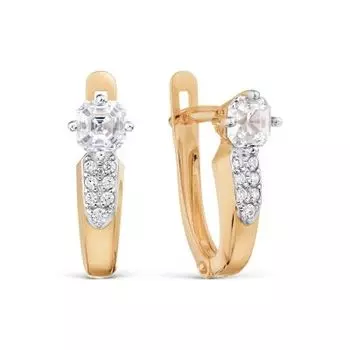 Серьги с фианитами Premiums Линии Любви