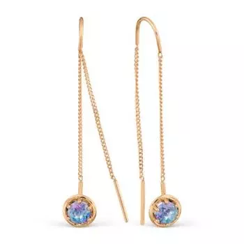 Серьги с фианитами Premium Линии Любви