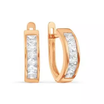 Серьги с фианитами Premium Линии Любви