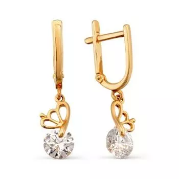 Серьги с фианитами Premiums Линии Любви