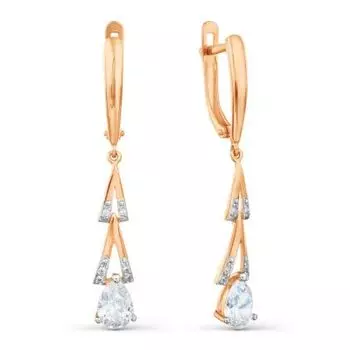 Серьги с фианитами Premium Линии Любви