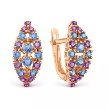 Серьги с фианитами Premium Линии Любви