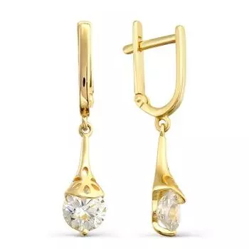 Серьги с фианитами Premiums Линии Любви