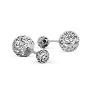 Серьги с фианитами Premiums Линии Любви