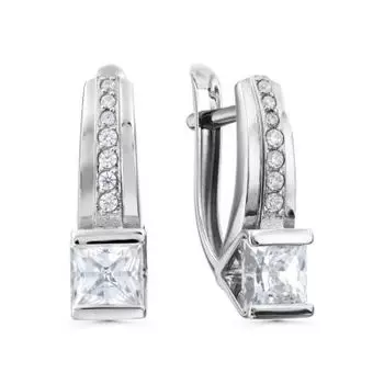 Серьги с фианитами Premium Линии Любви