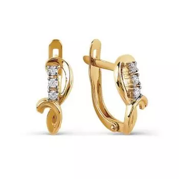 Серьги с фианитами Premium Линии Любви