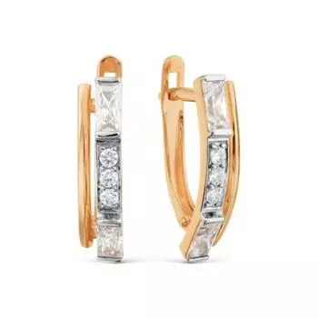 Серьги с фианитами Premium Линии Любви