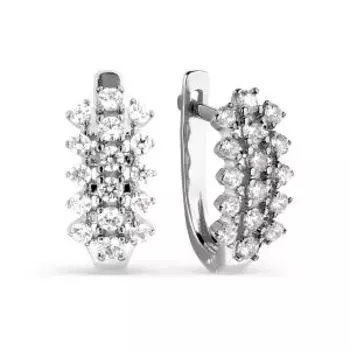Серьги с фианитами Premium Линии Любви