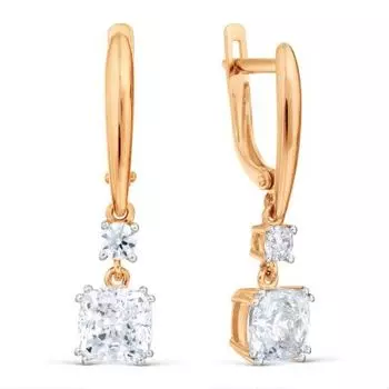 Серьги с фианитами Premium Линии Любви