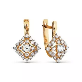 Серьги с фианитами Premium Линии Любви