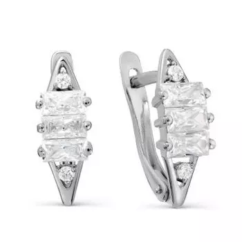 Серьги с фианитами Premium Линии Любви