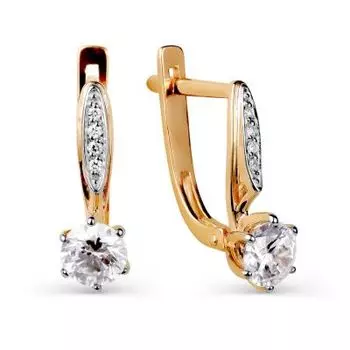 Серьги с фианитами Premiums Линии Любви