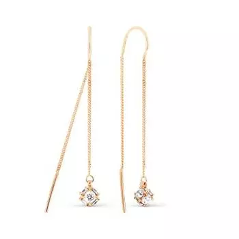 Серьги с фианитами Premium Линии Любви