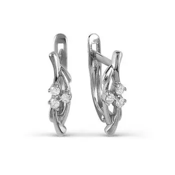 Серьги с фианитами Premium Линии Любви