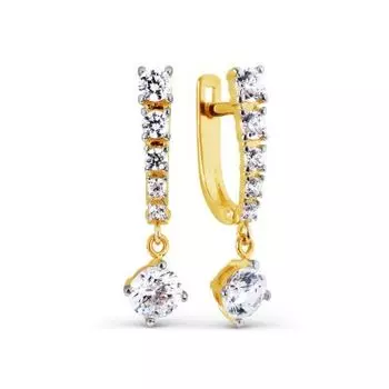 Серьги с фианитами Premium Линии Любви