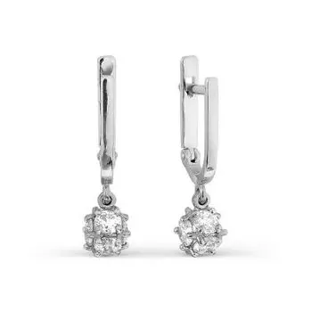 Серьги с фианитами Premium Линии Любви