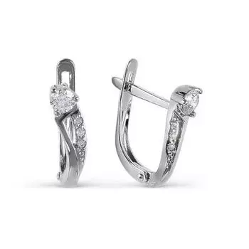 Серьги с фианитами Premium Линии Любви