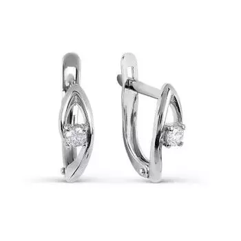 Серьги с фианитами Premium Линии Любви