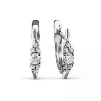 Серьги с фианитами Premium Линии Любви