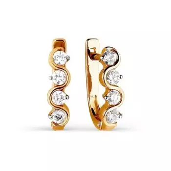 Серьги с фианитами Premium Линии Любви