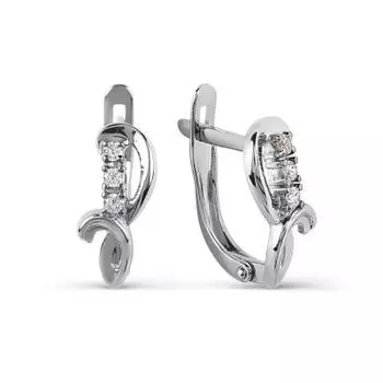 Серьги с фианитами Premium Линии Любви