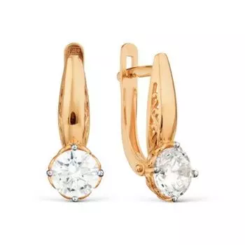 Серьги с фианитами Premium Линии Любви