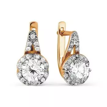 Серьги с фианитами Premium Линии Любви