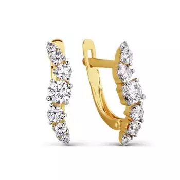 Серьги с фианитами Premium Линии Любви