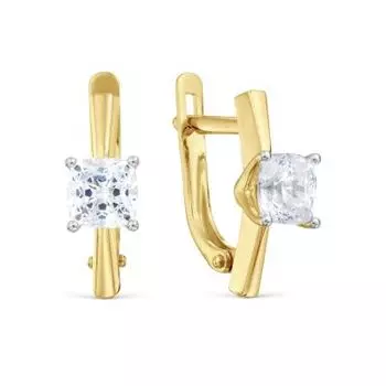 Серьги с фианитами Premium Линии Любви