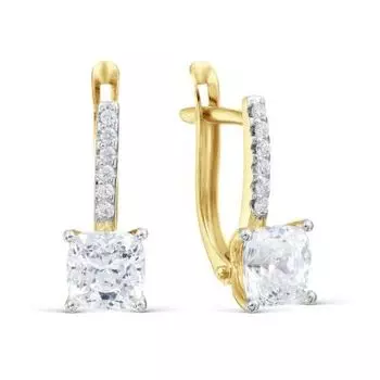 Серьги с фианитами Premium Линии Любви