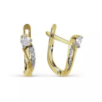 Серьги с фианитами Premium Линии Любви