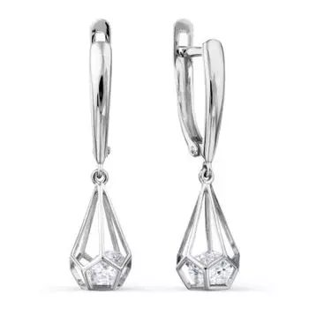 Серьги с фианитами Premium Линии Любви